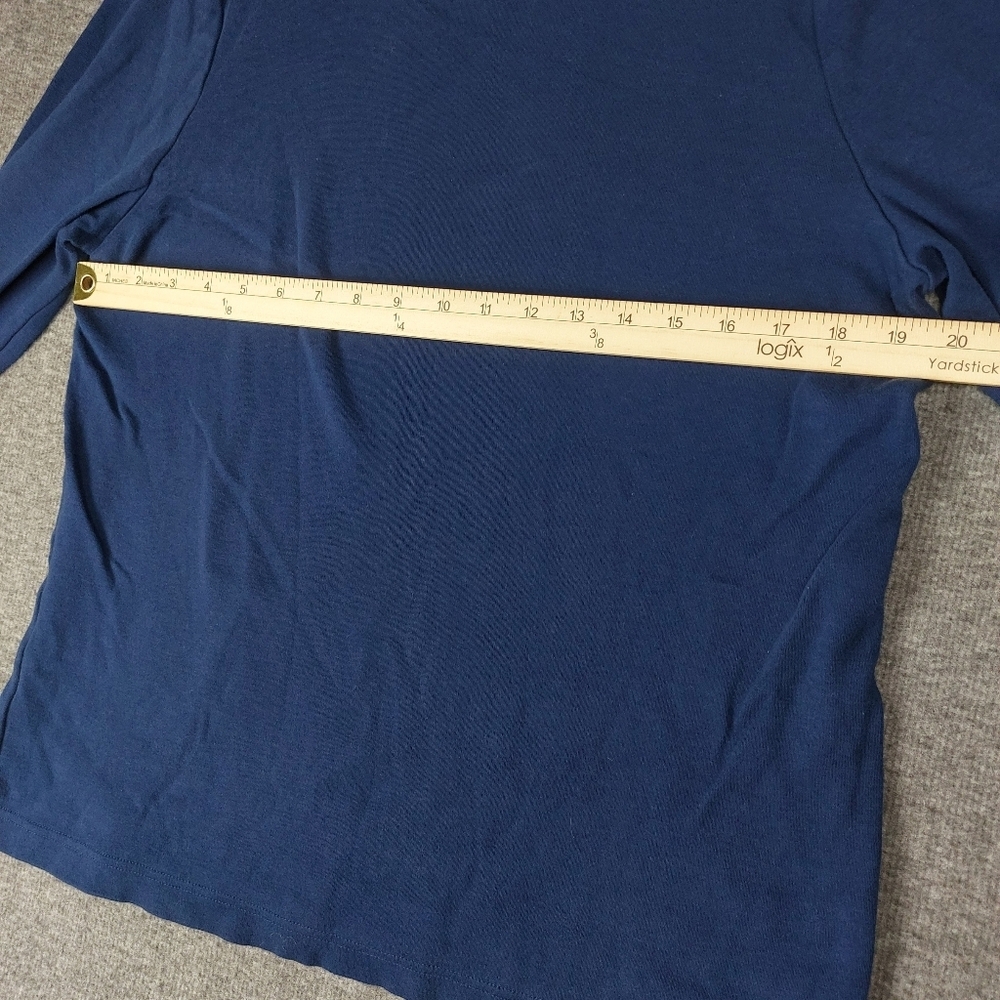 CROFT & BARROW WOMENS BLUE BASIC 3/4 SLEEVE BOAT NECK 100% COTTON TOP SIZE XL - Picture 3 of 6